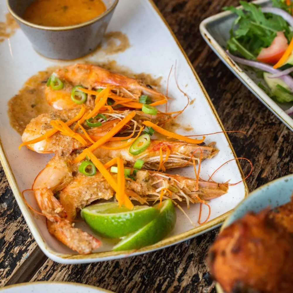 Coconut Peppered Prawns at Rhythm Kitchen Caribbean restaurant