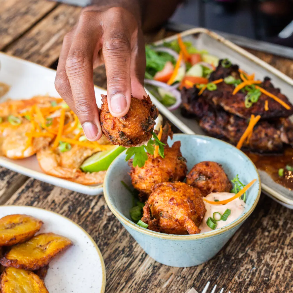 Saltfish Fritters at Rhythm Kitchen Caribbean restaurant
